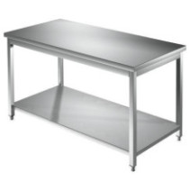 Tavolo acciaio inox c/ripiano dim. cm. 140*70*85H