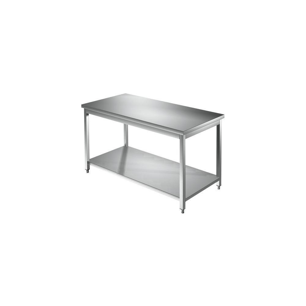 Tavolo acciaio inox c/ripiano dim. cm. 140*70*85H